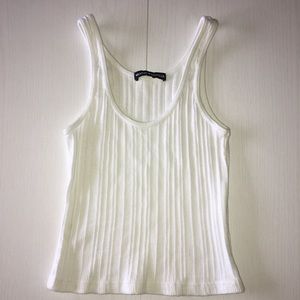brandy melville white texture tank top